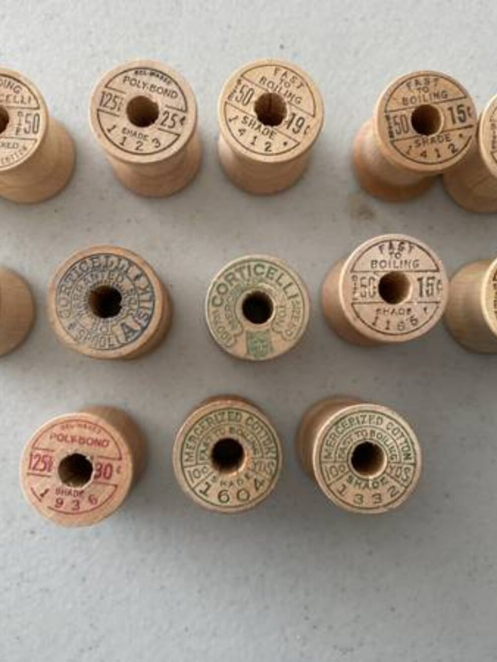14 Belding corticelli small empty wooden spools